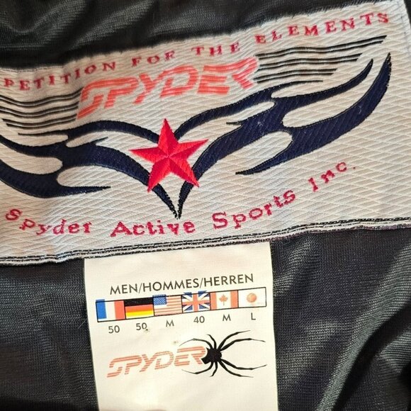 Spyder Vintage Mens M Wool Pullover Half Zip Sweater Purple Yellow - Picture 9 of 14